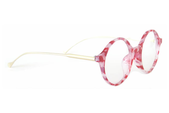 Armaes De Oculos Feminina Em Acetato Com Metal Redondo