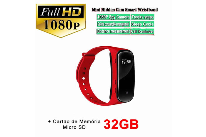 Relogio Smart Bracelete 32gb Com Cmera Espi Full Hd 1080p