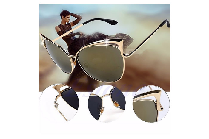 Óculos De Sol Olho De Gato Espelhado Feminino Atual Uv400