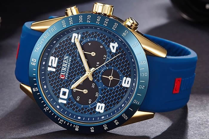 Relgio Curren Mod 8167 Azul Quartz Sport Masculino Ao Inox